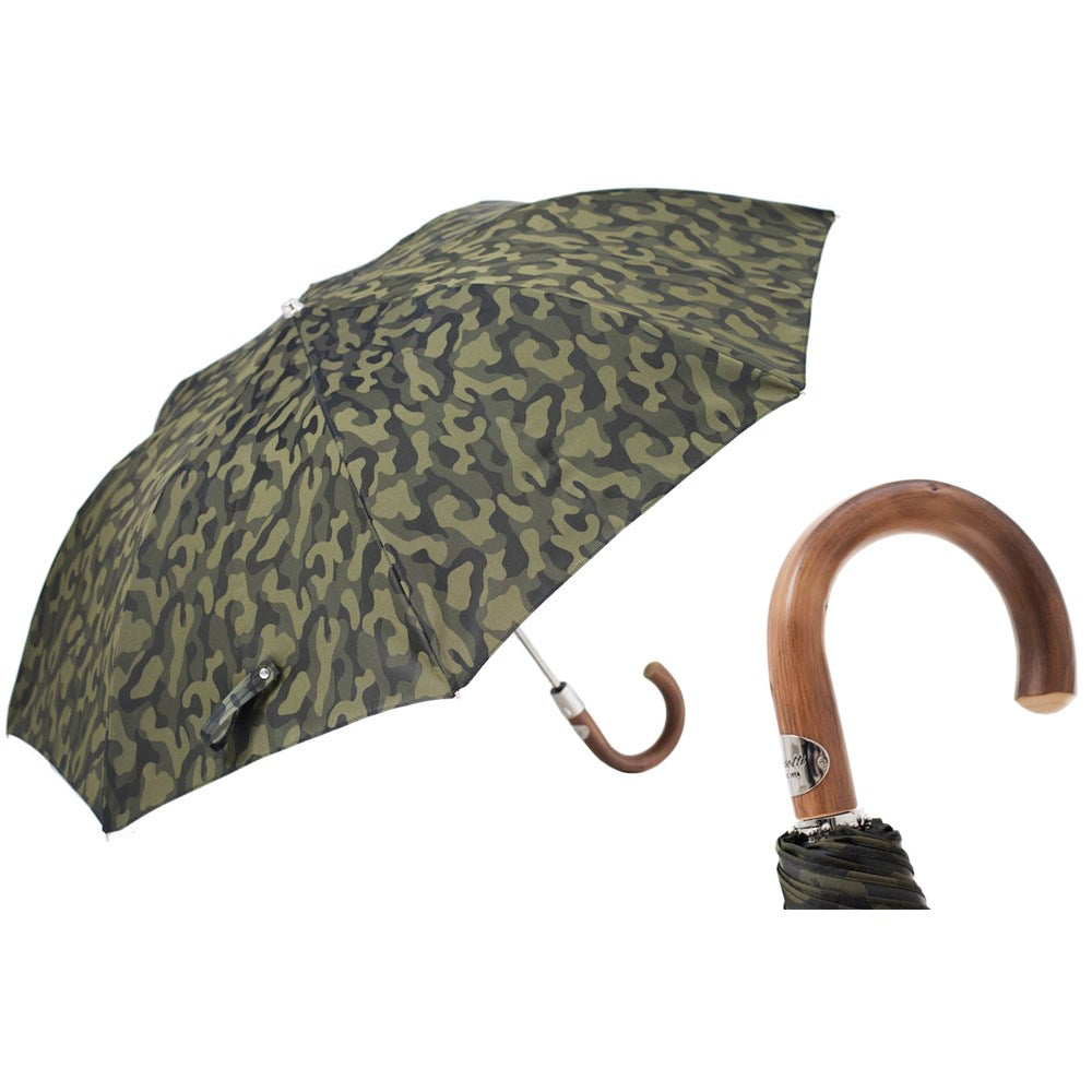 折りたたみ傘]カモフラージュ×木製ハンドル – Pasotti 公式サイト