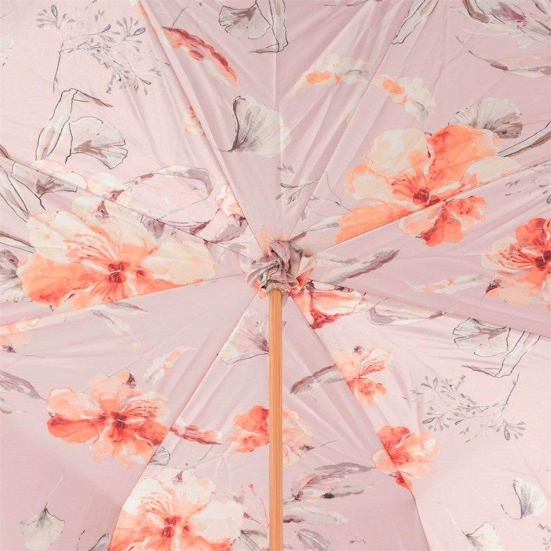 [長傘] アイボリーとピンクの花