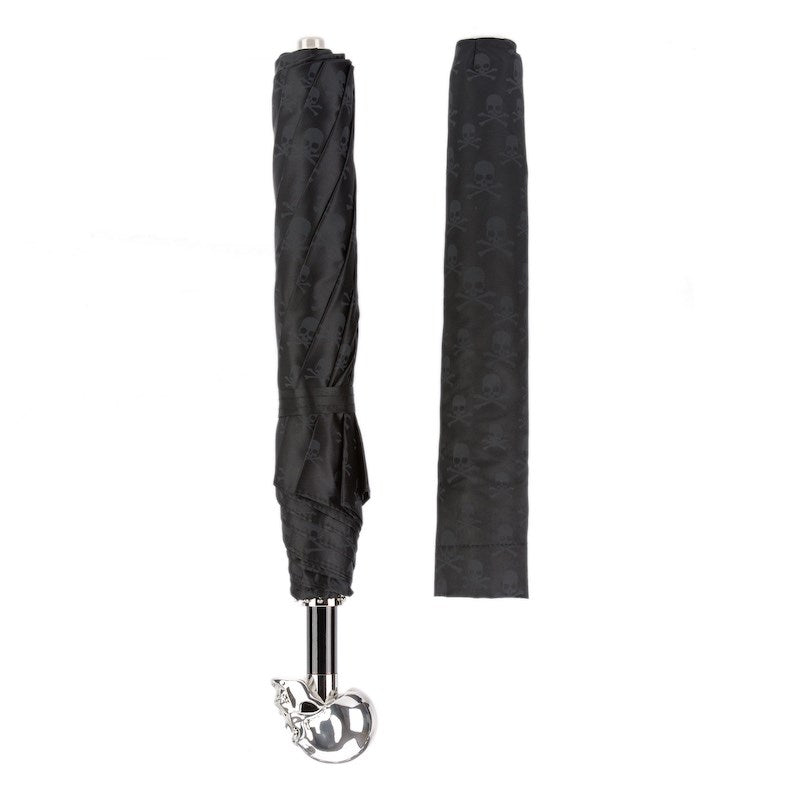 Pasottiスカルハンドル 折りたたみ傘 ブラック