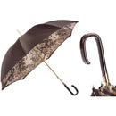 [長傘] BROWN FLOWERED UMBRELLA, DOUBLE CLOTH