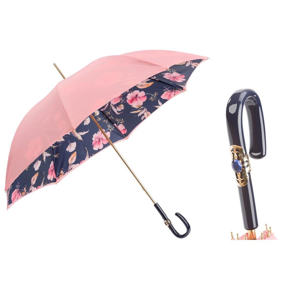 [長傘]  ピンクの花   ダブルクロス