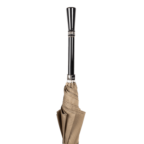 [長傘] ブラックジェンツハンドル x オーチャー生地