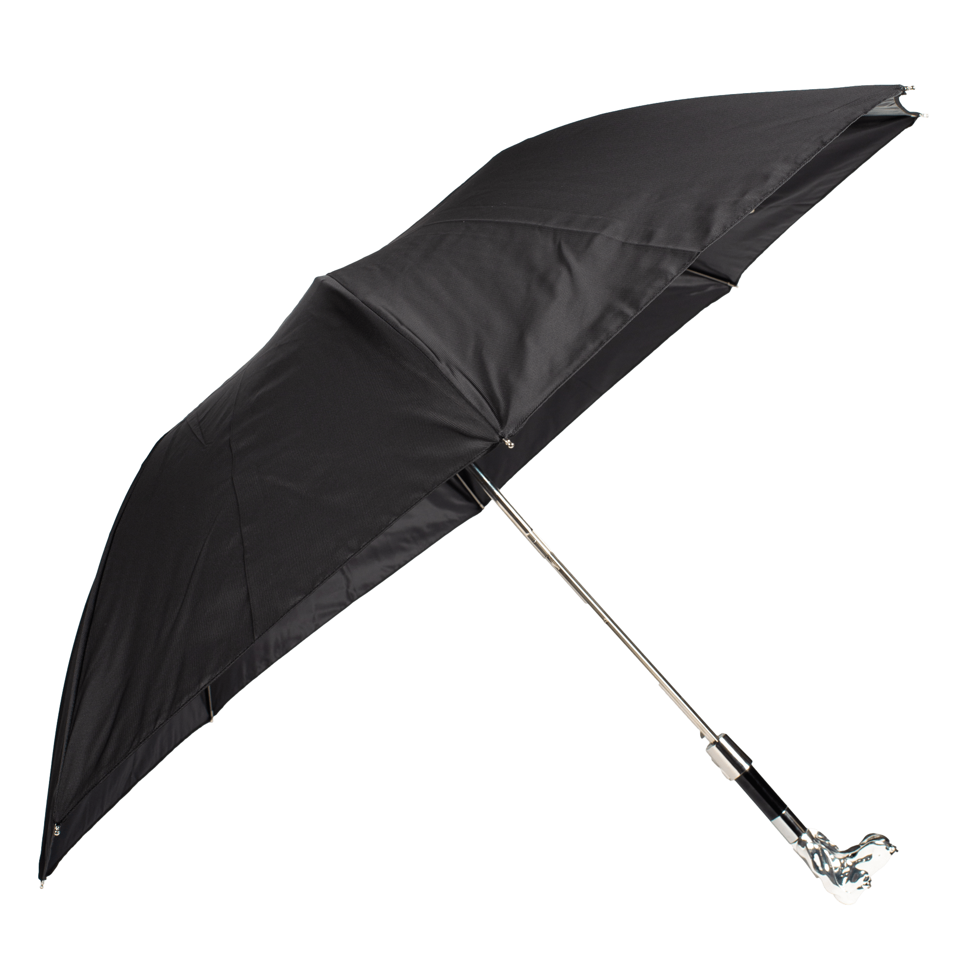 [折りたたみ傘] シルバードッグ x ブラックオックスフォード